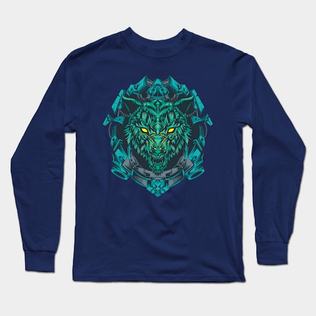 the mechawolf illustration Long Sleeve T-Shirt by HSMdesign